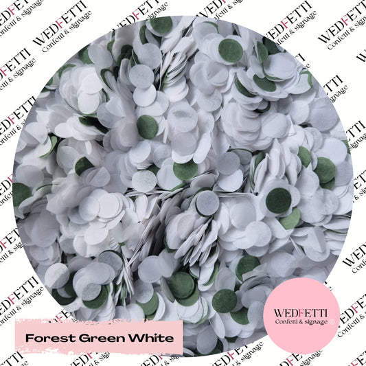 Slow falling paper Confetti - Forest Green White
