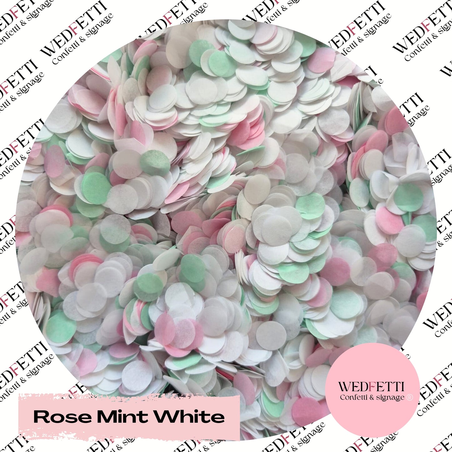 Biodegradable paper Confetti - Rose Mint White