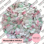 Biodegradable paper Confetti - Rose Mint White