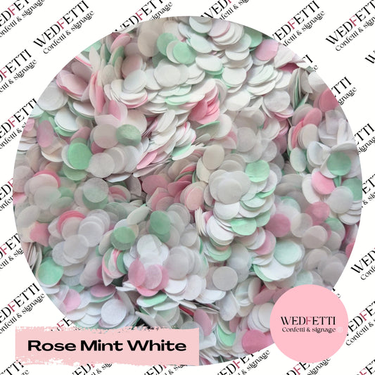 Biodegradable paper Confetti - Rose Mint White
