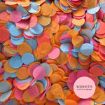 Circles Large 2.5cm Biodegradable - Fuschia Dusty Blue October Orange Rosey Red