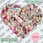 Paper Confetti hearts 1.5cm - Plum Burgundy sage Fuschia Blush