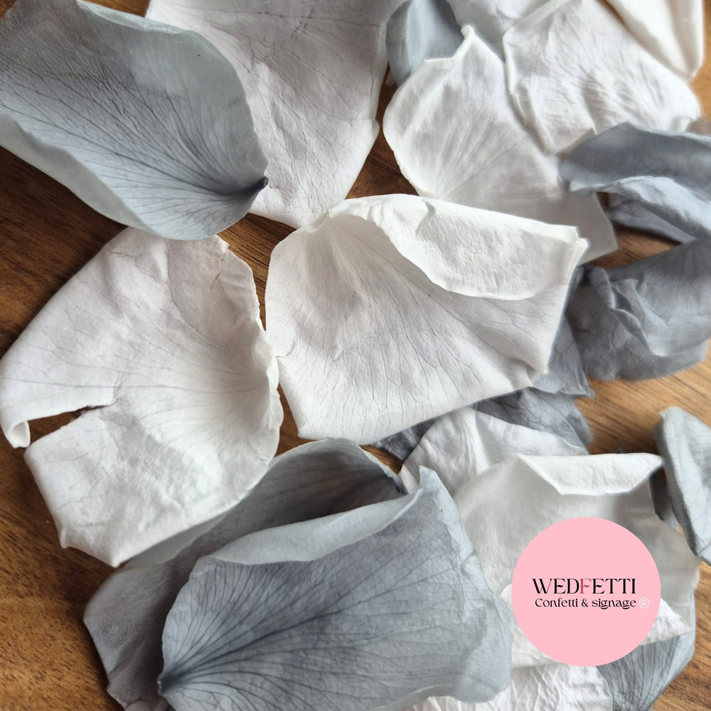 Rose Petals - Blue Silver White