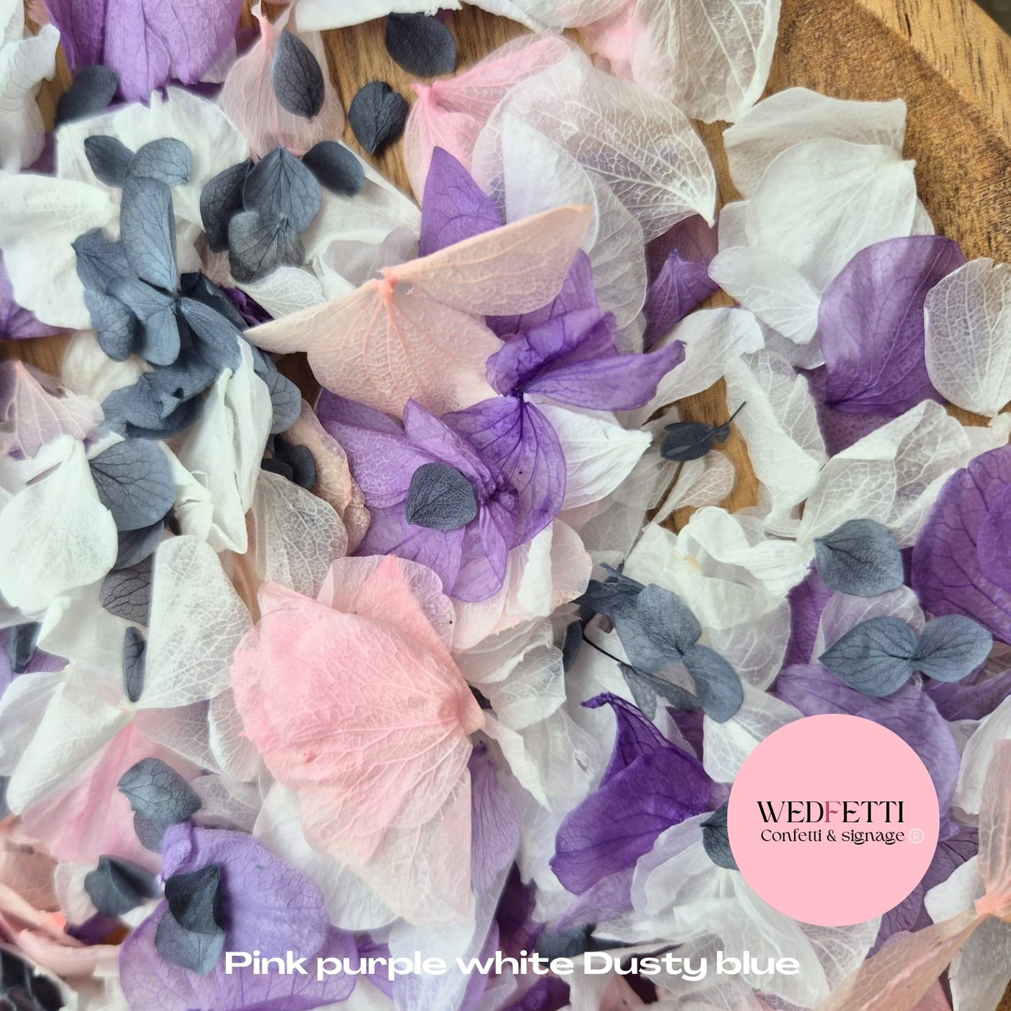 Petal Confetti hydrangea - Pink Purple White Dusty Blue