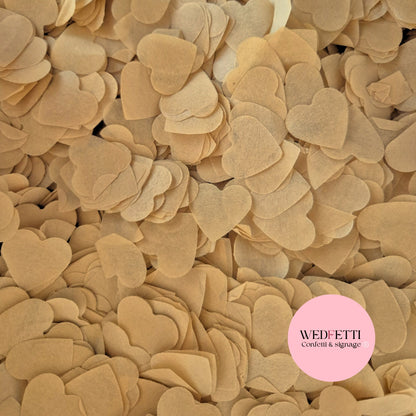 Biodegradable paper Confetti hearts - Burnt Tea