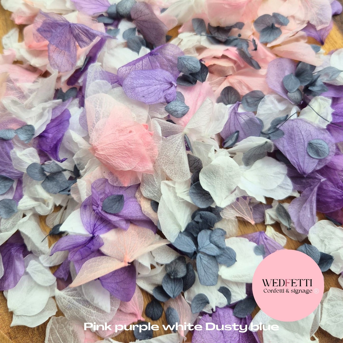 Petal Confetti hydrangea - Pink Purple White Dusty Blue