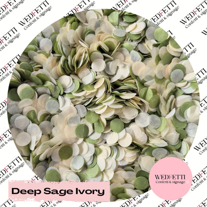 Slow falling paper Confetti - Deep Sage Ivory