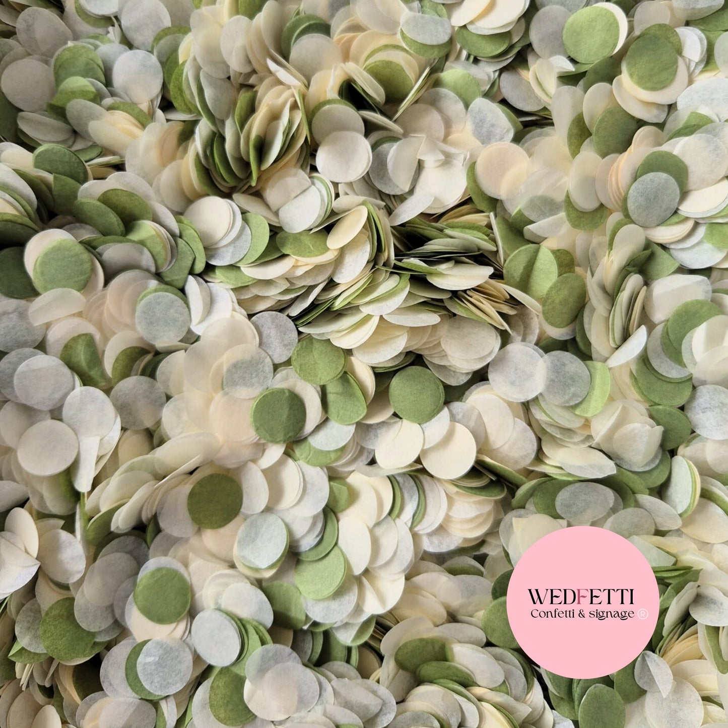 Slow falling paper Confetti - Deep Sage Ivory