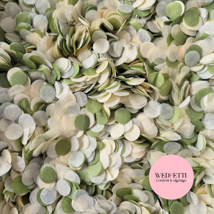 Slow falling paper Confetti - Deep Sage Ivory