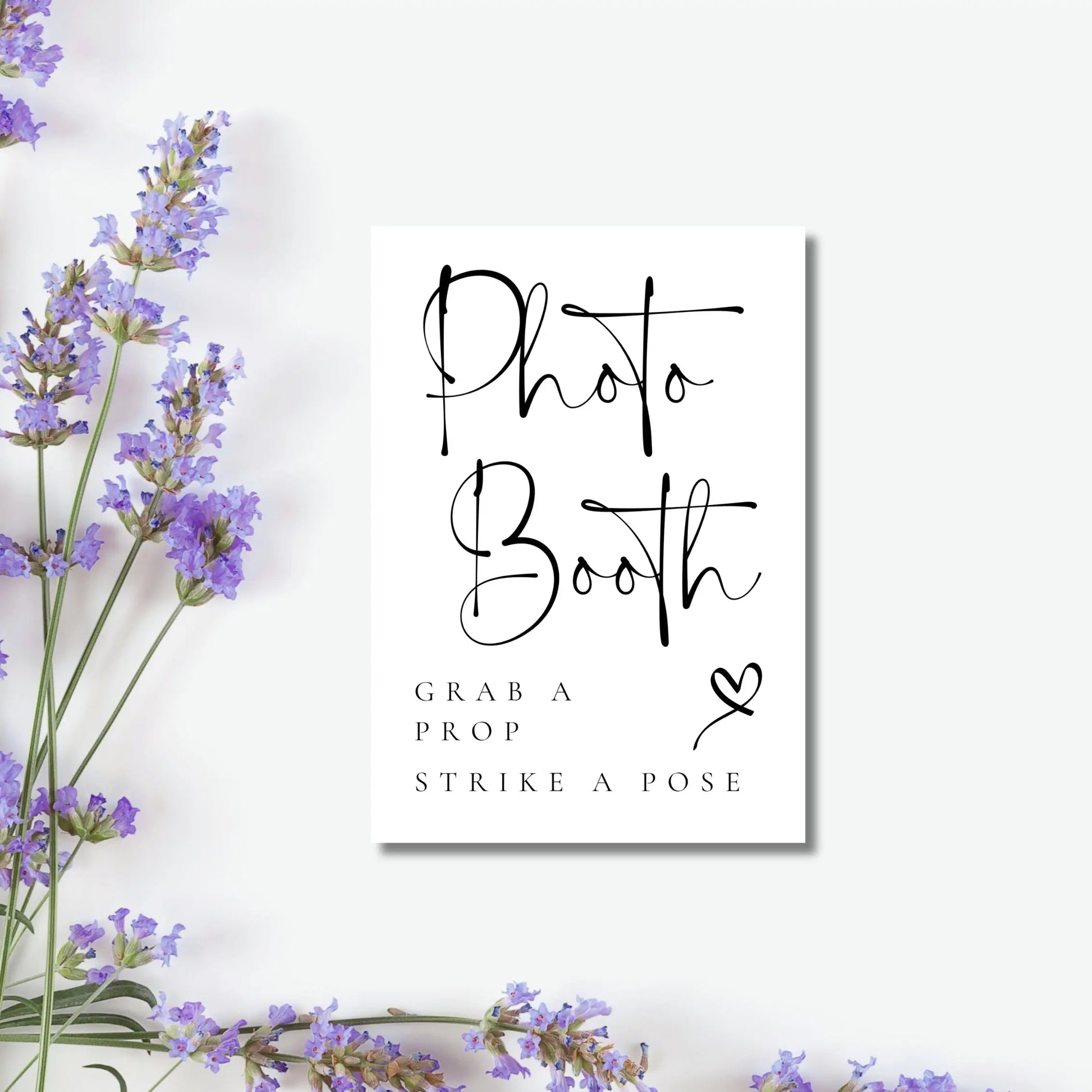 Lucia grey/ black collection Photo booth sign A5 WedFetti