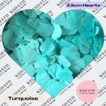 Biodegradable paper Confetti hearts - Turquoise