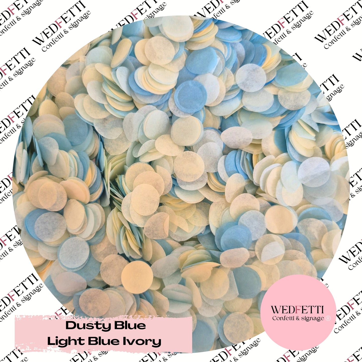 Slow falling paper Confetti - Dusty Blue Light Blue Ivory