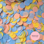 Circles Large 2.5cm Biodegradable - Dusty Blue Peach BY