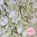 Circles Large 2.5cm Biodegradable - Light Sage White