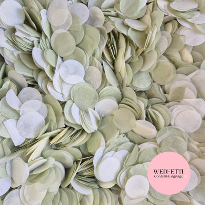 Circles Large 2.5cm Biodegradable - Light Sage White