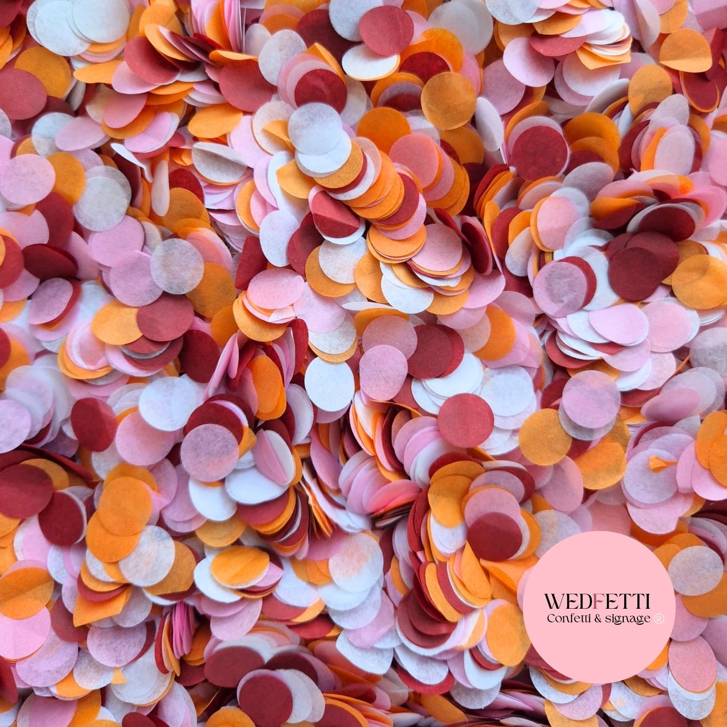 Slow falling paper Confetti - Orange Rose Pink White Wine