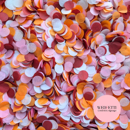 Slow falling paper Confetti - Orange Rose Pink White Wine