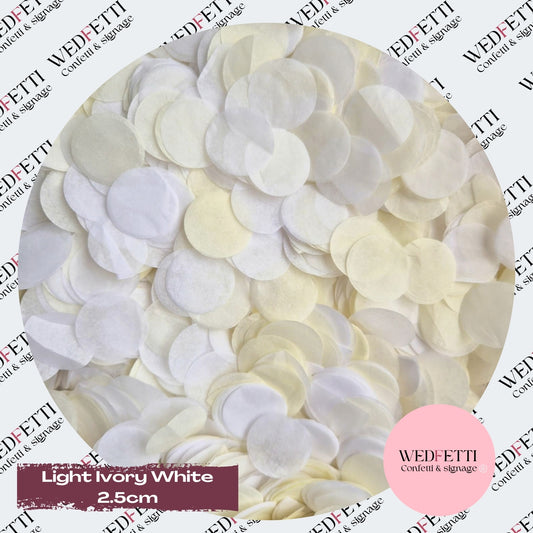Circles Large 2.5cm Biodegradable - light Ivory White