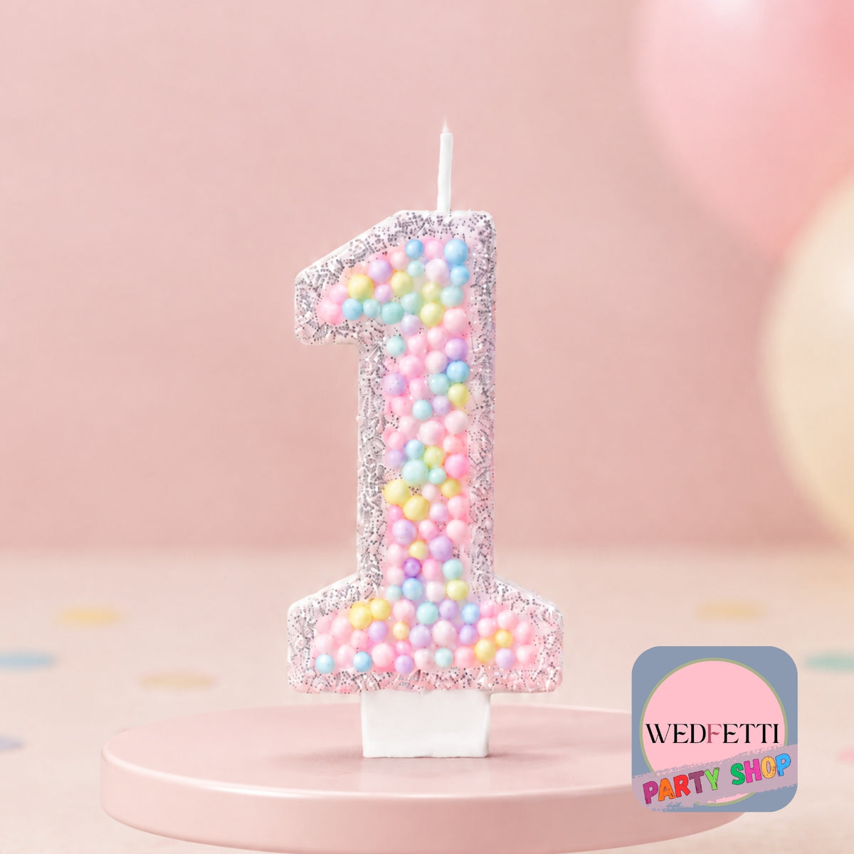 Pastel Sprinkle Number Birthday Candles 0–9