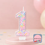Pastel Sprinkle Number Birthday Candles 0–9