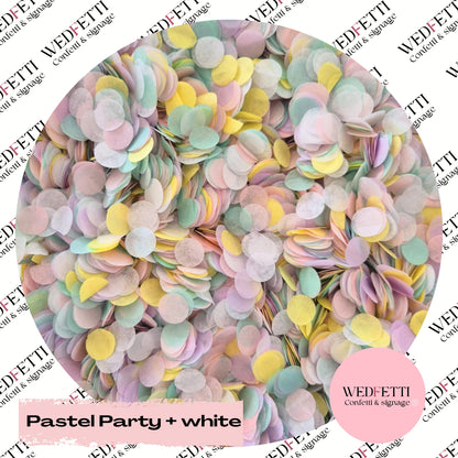 Slow falling paper Confetti - Pastel Party + White