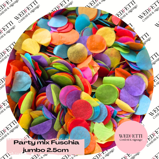 Circles Large 2.5cm Biodegradable - Party Mix Fuschia