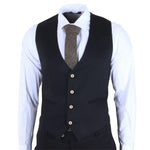 IM32 - Men's Black 3 Piece Tailored Fit Suit