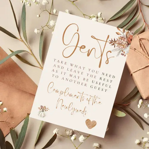 Spicelight collection - Gents compliments sign WedFetti