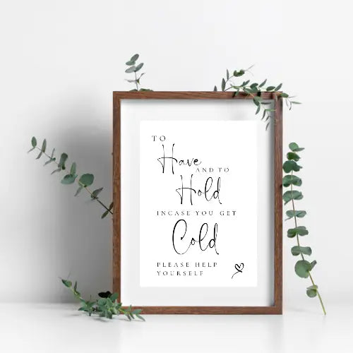 Lucia black collection Blanket sign A5 WedFetti