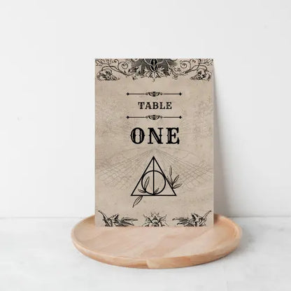 Harry potter style table numbers WedFetti