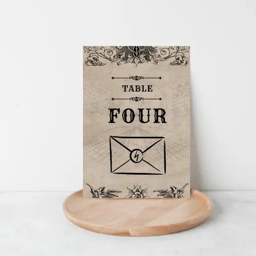 Harry potter style table numbers WedFetti