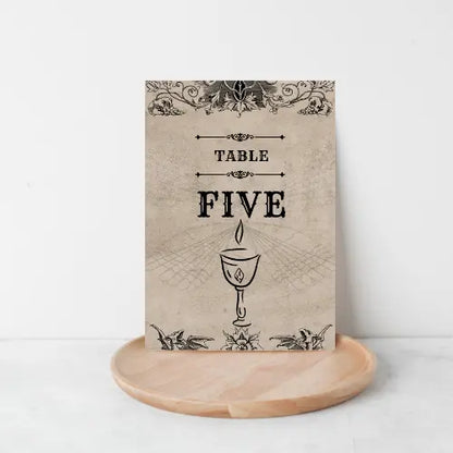 Harry potter style table numbers WedFetti