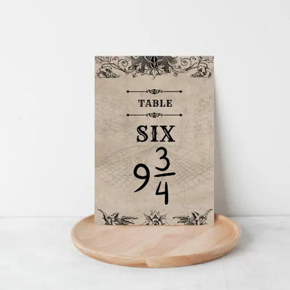 Harry potter style table numbers WedFetti