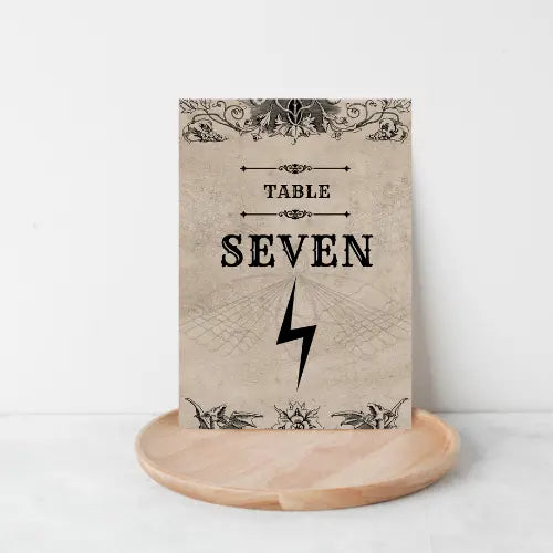 Harry potter style table numbers WedFetti