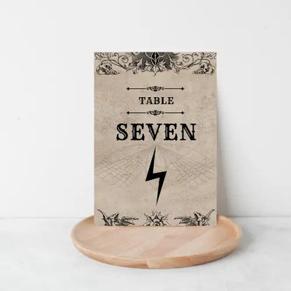 Harry potter style table numbers WedFetti