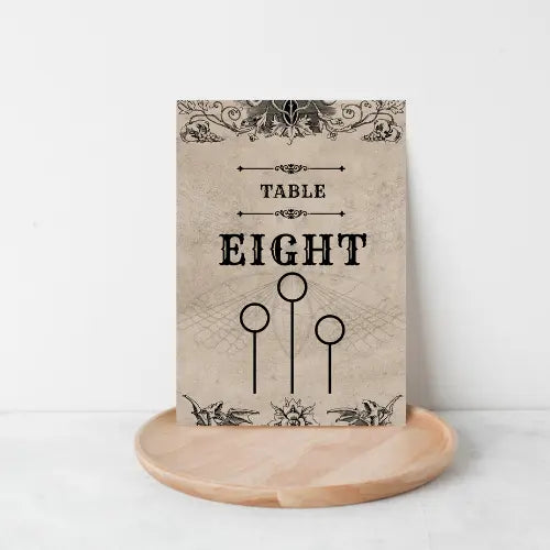 Harry potter style table numbers WedFetti