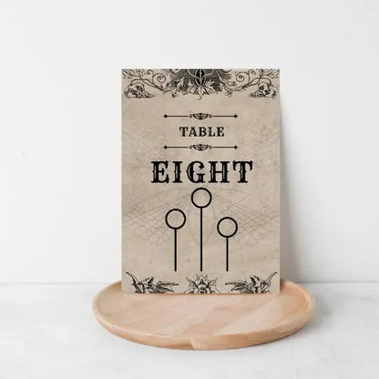 Harry potter style table numbers WedFetti
