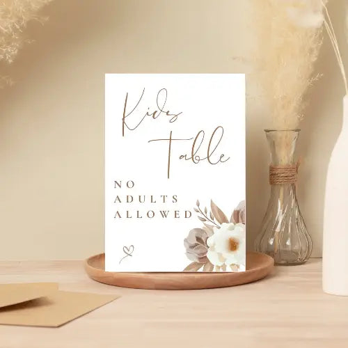 Sweet coffee Kids Table A5 WedFetti