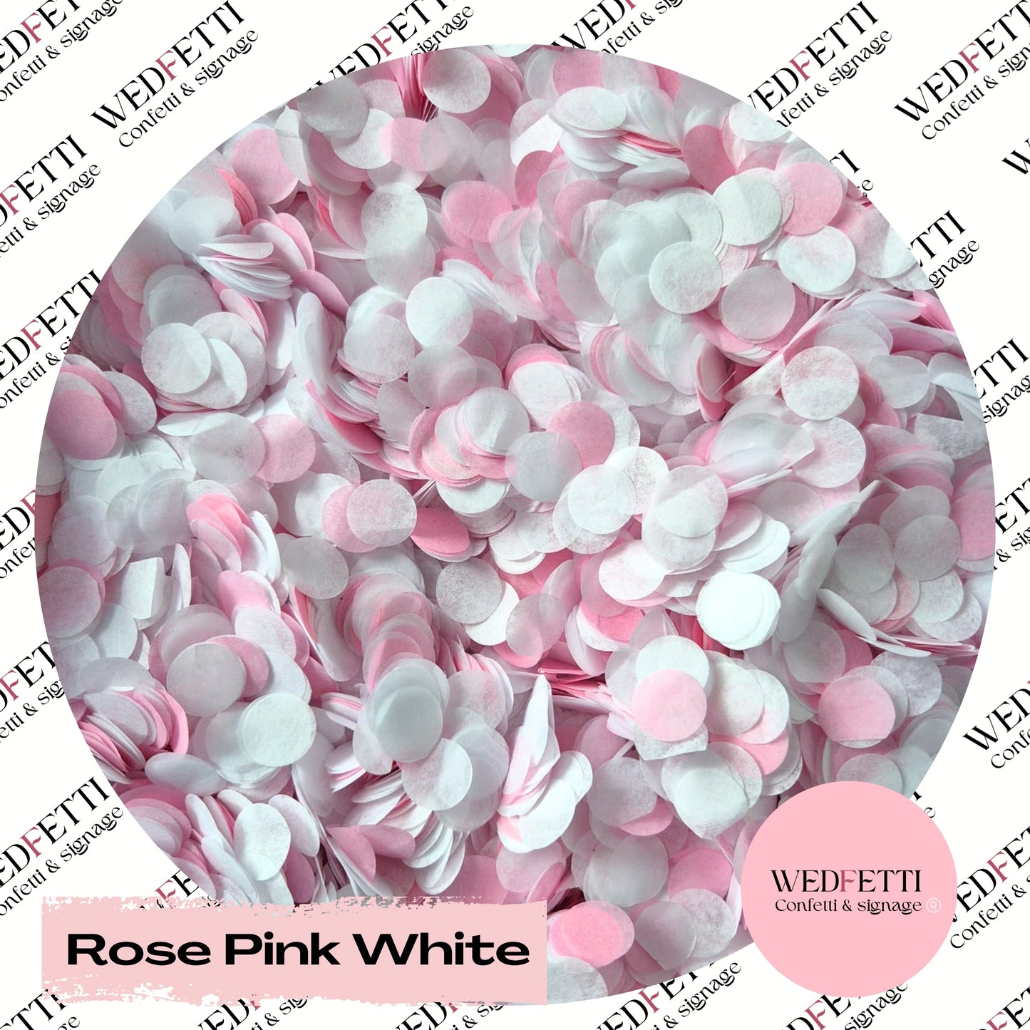 Slow falling paper Confetti - Rose Pink White