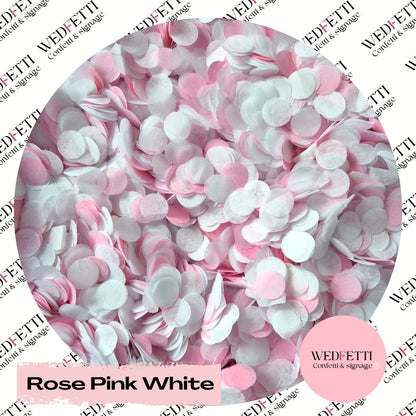 Slow falling paper Confetti - Rose Pink White