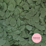 Biodegradable paper Confetti hearts 2.5cm - Olive Sage