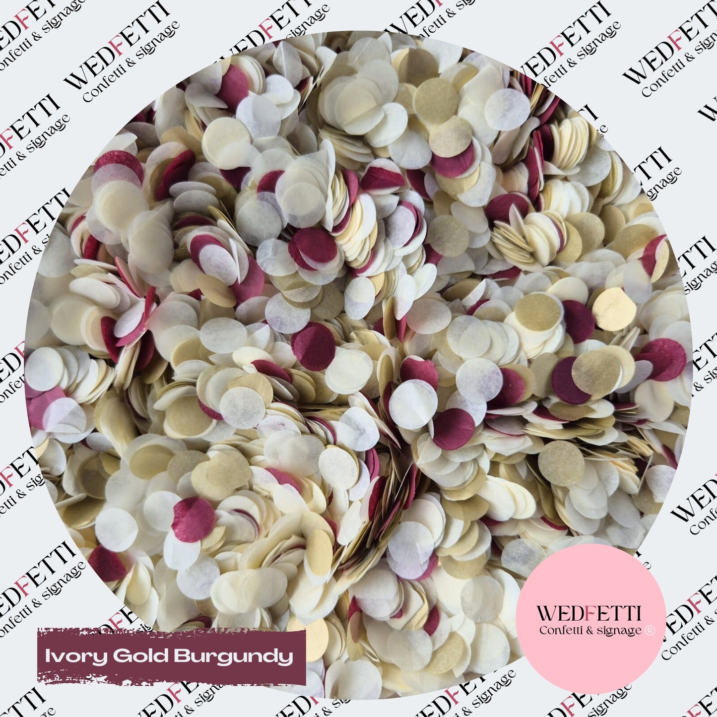 Slow falling paper Confetti - Ivory Gold Burgundy