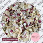 Slow falling paper Confetti - Ivory Gold Burgundy