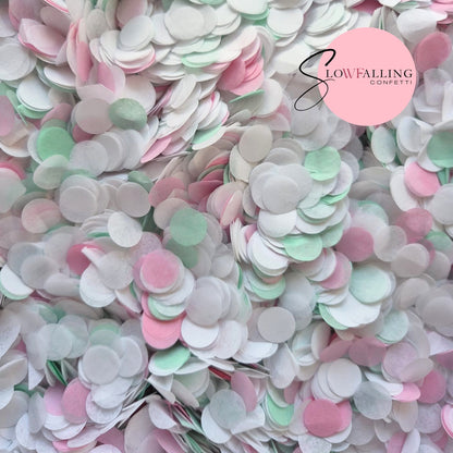 Biodegradable paper Confetti - Rose Mint White