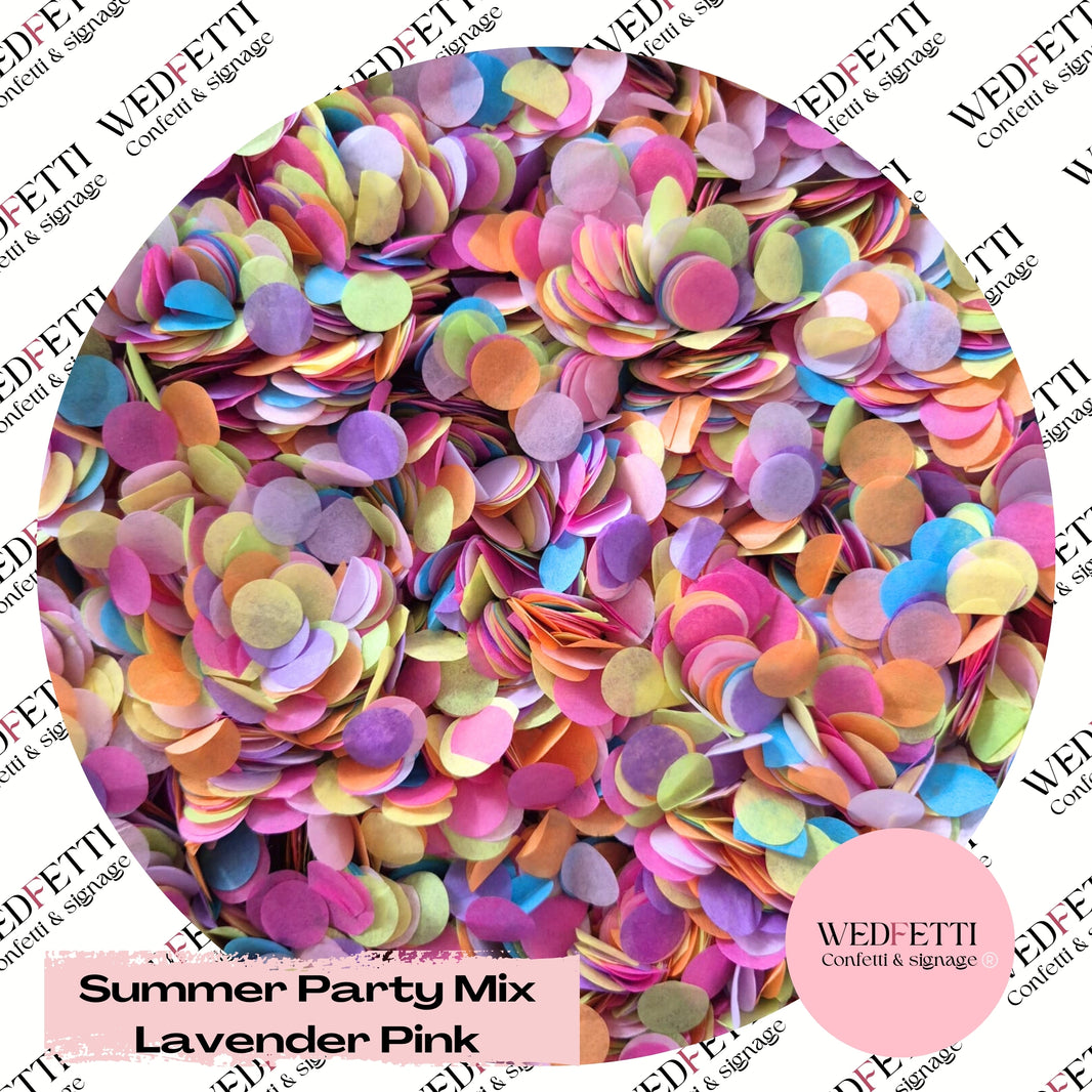 Slow falling paper Confetti - Summer Party Mix Lavender Pink