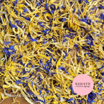 Petal Confetti - Blue cornflower yellow chrysanthemum mix