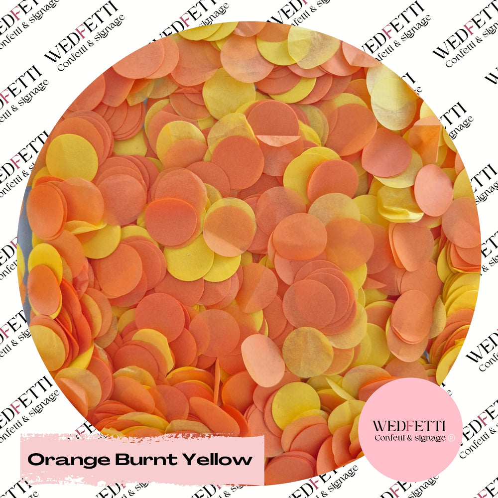 Circles Large 2.5cm Biodegradable - Orange Burnt Yellow