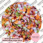 Slow falling paper Confetti - Orange Rose Pink White Deep Sage Wine