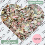 Paper Confetti hearts 1.5cm - Ivory light sage Rose Gold Blush