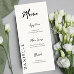 Menus custom (style 2) B&W WedFetti